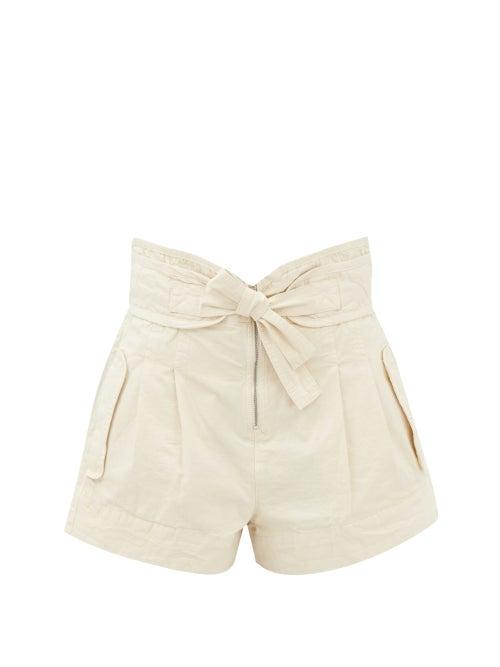 Sea - Suri Tie-waist Cotton-canvas Shorts - Womens - Cream