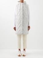 Brunello Cucinelli - Reversible Hooded Shearling And Nylon Gilet - Womens - Light Grey