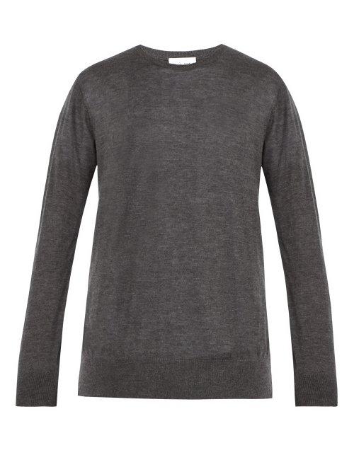Matchesfashion.com Raey - Crew Neck Fine Cashmere Sweater - Mens - Grey