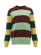Matchesfashion.com Paul Smith - Contrast Stripe Lambswool Sweater - Mens - Green Multi