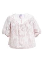 Matchesfashion.com Thierry Colson - Theda Floral Print Cotton Blouse - Womens - Pink Multi