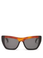 Matchesfashion.com Marni - Flat Top Acetate Sunglasses - Womens - Black Multi