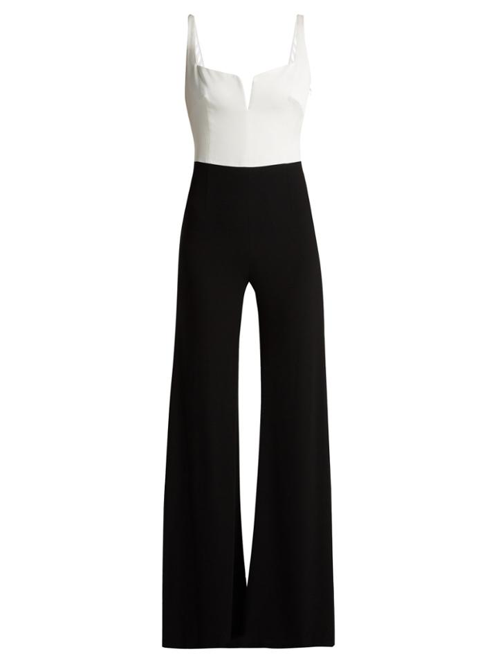 Galvan Eclipse Crepe And Satin Jumpsuit