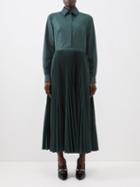 Max Mara - Fosca Shirt Dress - Womens - Dark Green