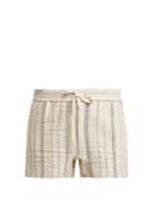 See By Chloé Striped Cotton And Linen-blend Shorts