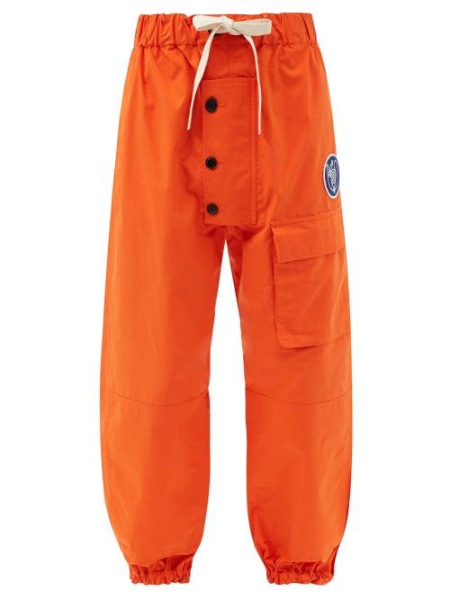 Matchesfashion.com Eye/loewe/nature - Drawstring-waist Cotton Cargo Trousers - Mens - Orange