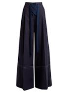 Sonia Rykiel High-rise Cotton Wide-leg Trousers