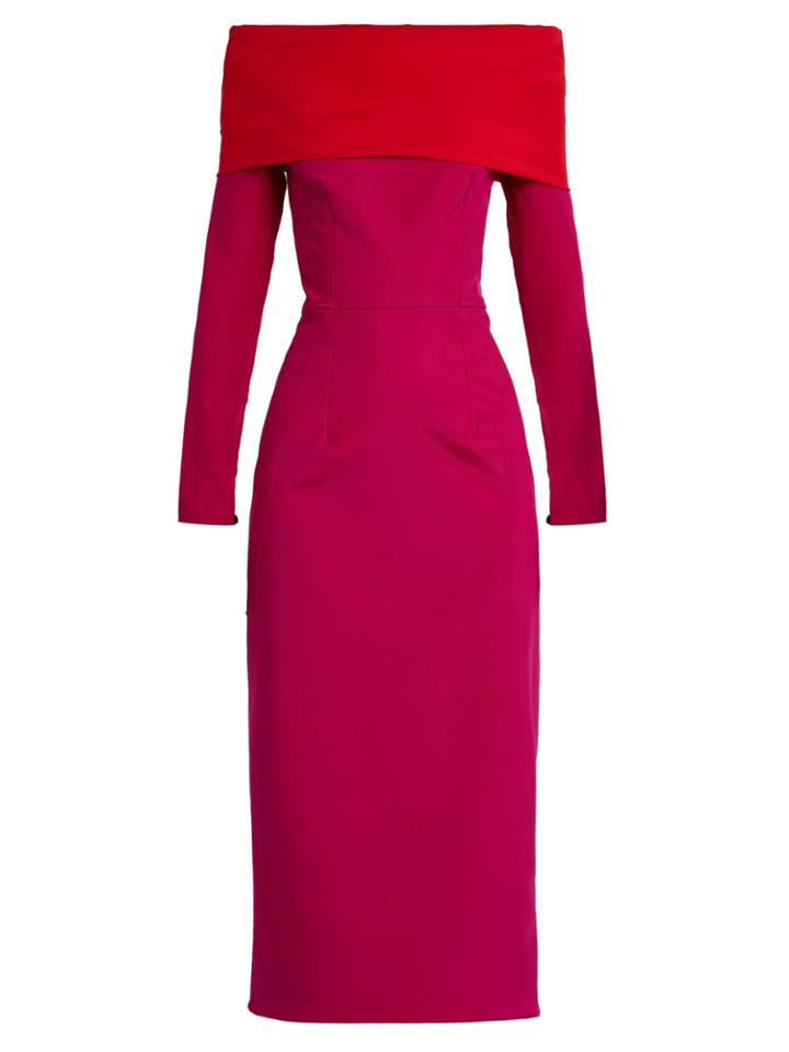 Emilio De La Morena Tasman Bi-colour Silk-blend Dress