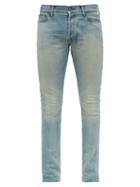 Matchesfashion.com John Elliott - Distressed Slim Leg Jeans - Mens - Light Blue