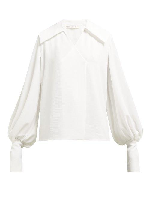 Matchesfashion.com Emilia Wickstead - Raffi King Wave Crepe Blouse - Womens - White