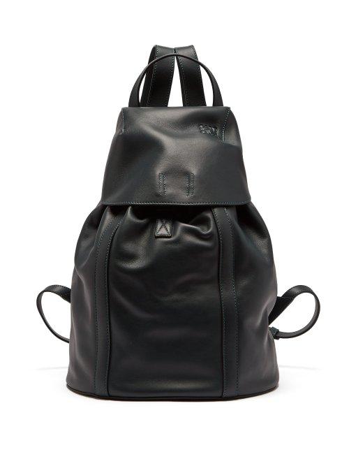 Matchesfashion.com Loewe - Leather Backpack - Womens - Dark Green