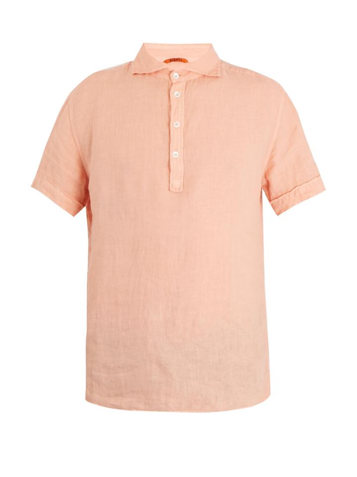 Barena Venezia Point-collar Short-sleeved Linen Polo Shirt