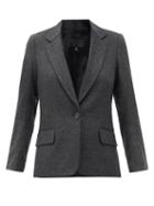 Matchesfashion.com Nili Lotan - Humphrey Single-breasted Wool-blend Jacket - Womens - Dark Grey
