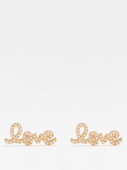 Sydney Evan - Love Diamond & 14kt Gold Earrings - Womens - Gold