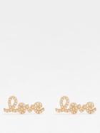 Sydney Evan - Love Diamond & 14kt Gold Earrings - Womens - Gold