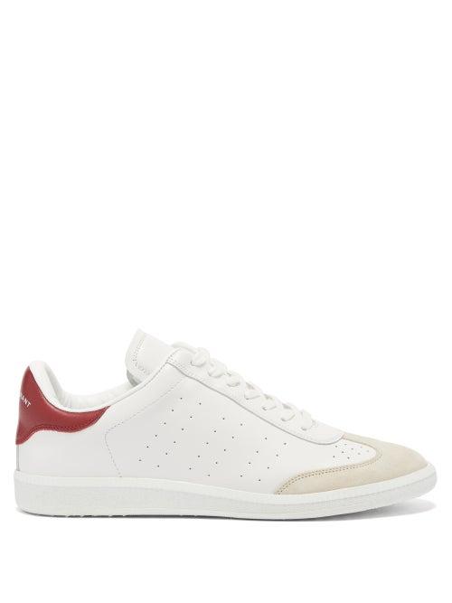 Ladies Shoes Isabel Marant - Bryce Leather And Suede Trainers - Womens - White Multi