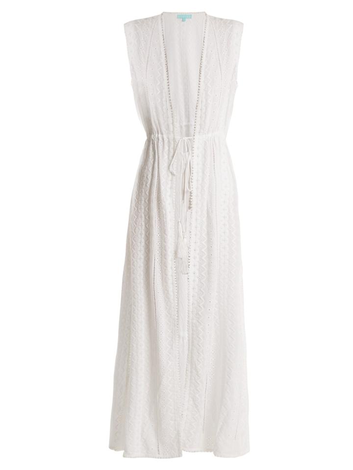 Melissa Odabash Talitha Tie-waist Eyelet-lace Dress