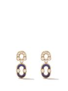 Viltier - Magnetic Solo Diamond, Lapis & 18kt Gold Earrings - Womens - Blue Gold