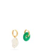 Matchesfashion.com Timeless Pearly - Mismatched Pearl & Gold-plated Hoop Earrings - Womens - Pearl