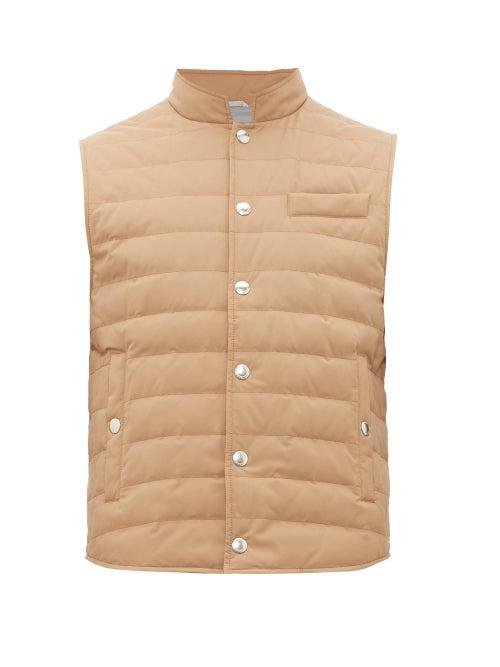 Matchesfashion.com Brunello Cucinelli - Quilted Down Shell Gilet - Mens - Brown