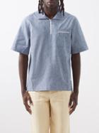 Wales Bonner - Horizon Short-sleeved Cotton Shirt - Mens - Blue