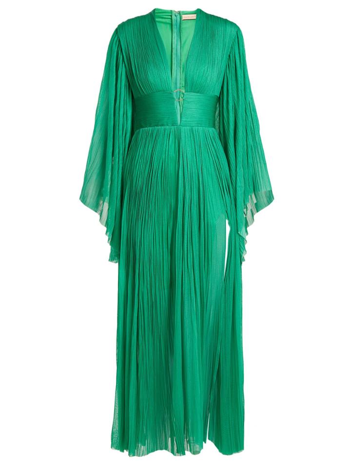 Maria Lucia Hohan Thais Deep V-neck Silk-tulle Dress