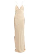 Ryan Roche Lace-trimmed Silk-satin Gown