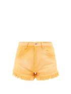 Loewe Paula's Ibiza - High-rise Denim Shorts - Womens - Orange