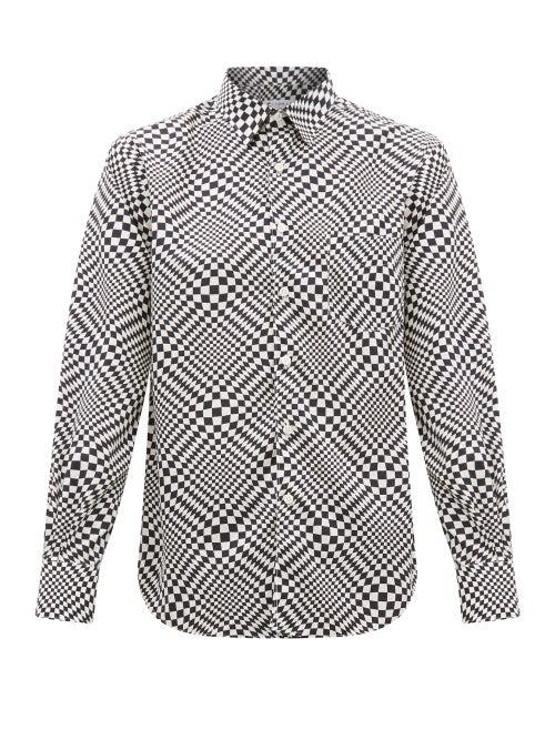 Matchesfashion.com Cobra S.c. - Chequered Cotton Shirt - Mens - Black White