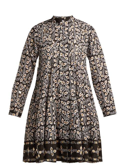 Matchesfashion.com Juliet Dunn - Leaf Print Cotton Jacket - Womens - Black Multi