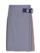 Marni - Asymmetric Pleated Wool Skirt - Womens - Beige Multi