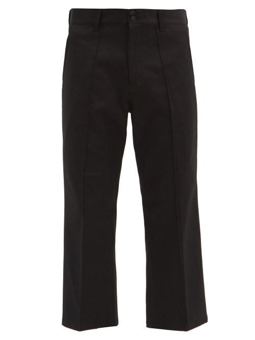 Matchesfashion.com Noma T.d. - Blue-striped Cotton-blend Wide-leg Jeans - Mens - Black Blue