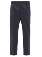 Matchesfashion.com Ami - Elasticated-waist Wool-crepe Tapered Trousers - Mens - Blue