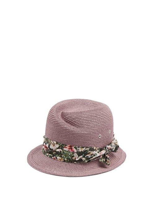 Matchesfashion.com Maison Michel - Virginie Straw Hat - Womens - Purple