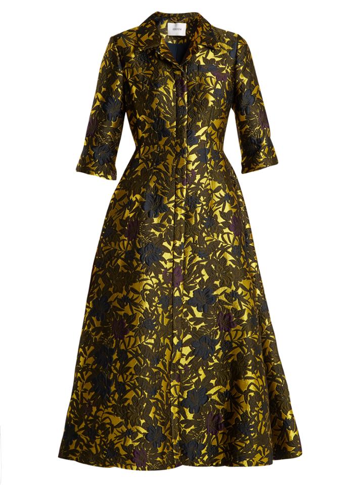 Erdem Kristen Floral-jacquard Midi Dress