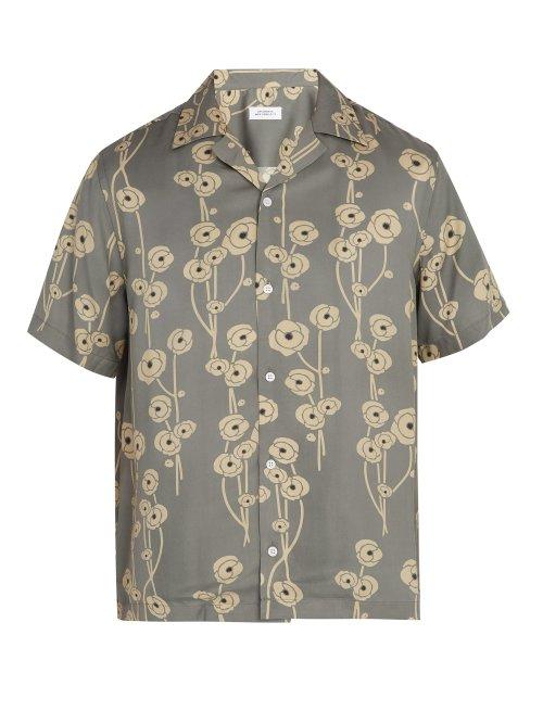 Matchesfashion.com Saturdays Nyc - Canty Poppy Print Woven Shirt - Mens - Grey