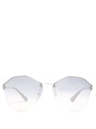 Prada Eyewear Angled-frame Metal Sunglasses