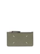 Maison Margiela - Four-stitches Zipped Leather Cardholder - Womens - Khaki
