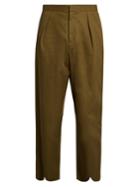 J.w.anderson Pleat-back Cotton Cropped Trousers