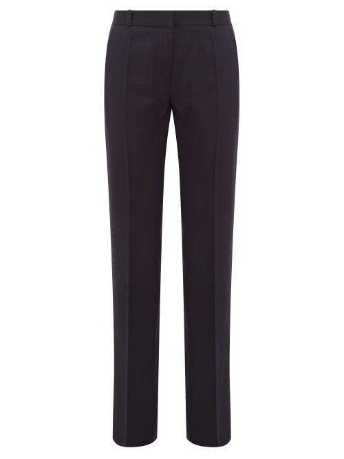 Matchesfashion.com Pallas X Claire Thomson-jonville - Fulham Wool Straight Leg Trousers - Womens - Navy