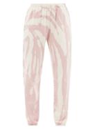 Ladies Rtw Les Tien - Tie-dye Brushed-back Cotton Track Pants - Womens - Pink Multi