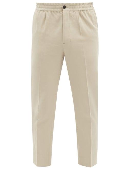 Matchesfashion.com Ami - Cropped Cotton-twill Chinos - Mens - Beige