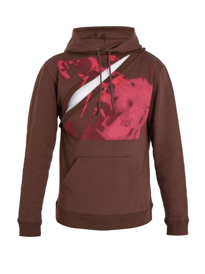 Raf Simons Cut-out Painted-jersey Hooded Sweater