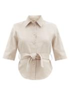 Matchesfashion.com Belize - Elene Cotton-blend Shirt - Womens - Beige