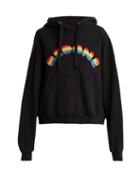 Matchesfashion.com Re/done Originals - Logo Embroidered Cotton Hooded Sweatshirt - Womens - Black