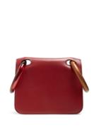 Matchesfashion.com Roksanda - Neneh Wooden Handle Leather Clutch - Womens - Burgundy Multi