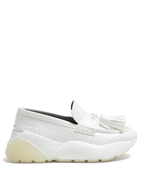Matchesfashion.com Stella Mccartney - Faux Leather Flatform Loafers - Womens - White