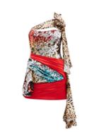 Halpern - One-shoulder Sequinned Mini Dress - Womens - Multi