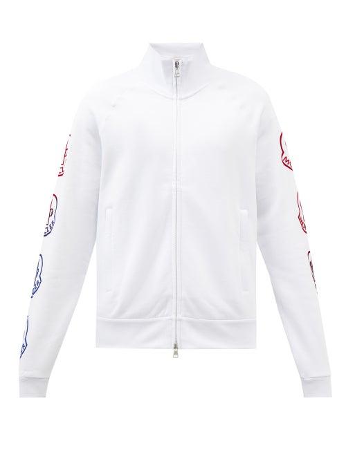 Moncler - Logo-print Cotton-jersey Track Jacket - Mens - White