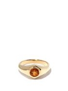 Matchesfashion.com Lizzie Mandler - November Citrine & 18kt Gold Signet Ring - Womens - Yellow Gold